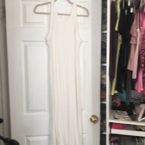 Off white long dress ribbed tank style